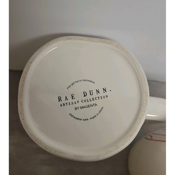 NWOB Rae Dunn PURR MEOWWW Coffee Mugs Set Of 2 20 Ounce Ceramic Dishwasher Safe - Picture 7 of 9